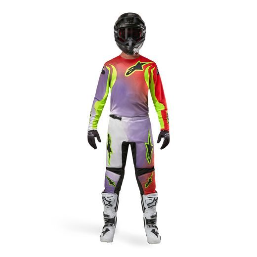 DRES FLUID LUCENT, ALPINESTARS (BÍLÁ/FIALOVÁ/ČERVENÁ/ŽLUTÁ FLUO/ČERNÁ) 2024