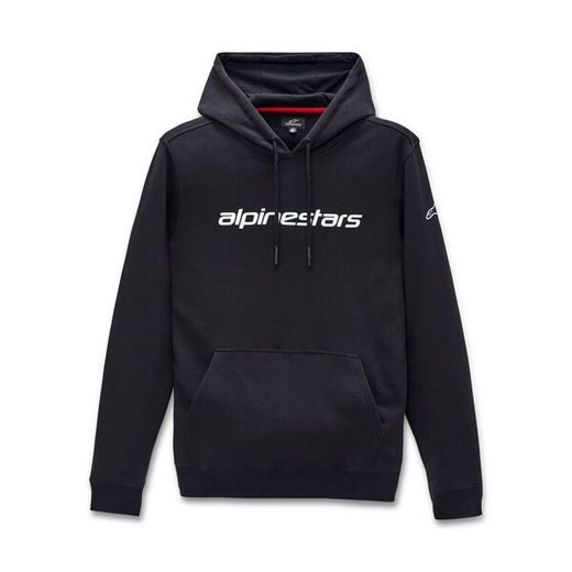 MIKINA LINEAR HOODIE, ALPINESTARS (ČERNÁ/BÍLÁ)