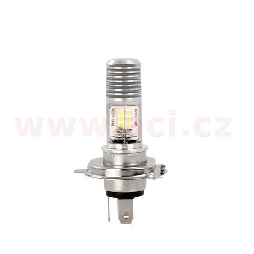 LED H4 - BÍLÁ 18X SMD5050 (PATICE P43T) (1 KS) BEZ HOMOLOGACE