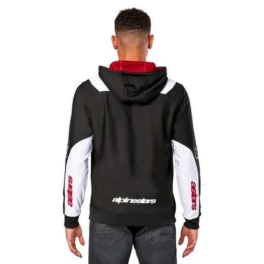 MIKINA SESSIONS 3 HOODIE, ALPINESTARS (ČERNÁ/BÍLÁ/ČERVENÁ)