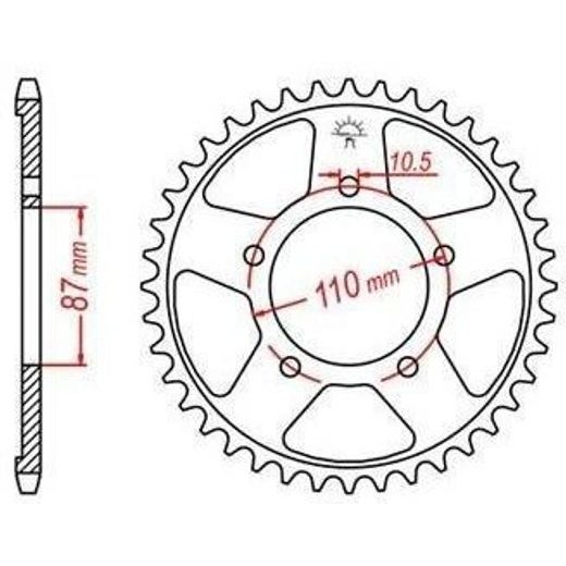OCEĽOVÁ ROZETA PRE SEKUNDÁRNE REŤAZY TYPU 530, JT - ANGLICKO (46 ZUBOV)