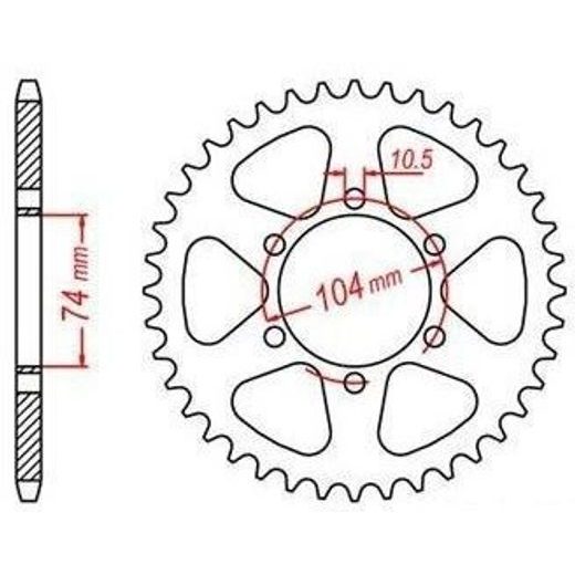 OCEĽOVÁ ROZETA PRE SEKUNDÁRNE REŤAZY TYPU 520, JT - ANGLICKO (40 ZUBOV)