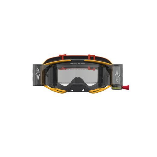 OKULIARE VISION 8 AMBER ROLL-OFF WIDE VISION, ALPINESTARS (ŽLUTÁ/ČERVENÁ/ČERNÁ, ČÍRE PLEXI A ROLL-OFF SYSTÉM) 2027