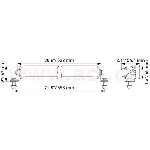 PŘÍDAVNÝ LED SVĚTLOMET 12/24 V, 6000 LM, HELLA BLACK MAGIC, 522 MM