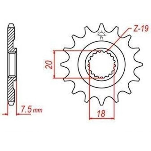 REŤAZOVÉ KOLIESKO PRE SEKUNDÁRNE REŤAZY TYPU 520, JT - ANGLICKO (14 ZUBOV)