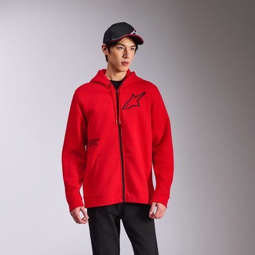 MIKINA TRANSVERSE HOODIE, ALPINESTARS (ČERVENÁ)