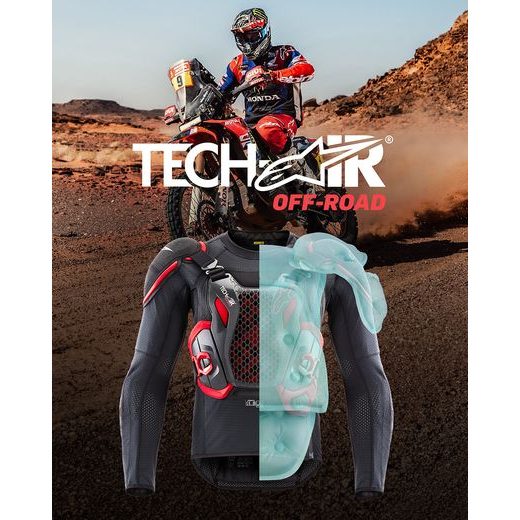 AIRBAGOVÁ VESTA TECH-AIR®OFF-ROAD SYSTEM, ALPINESTARS (ČERNÁ/ČERVENÁ) 2026
