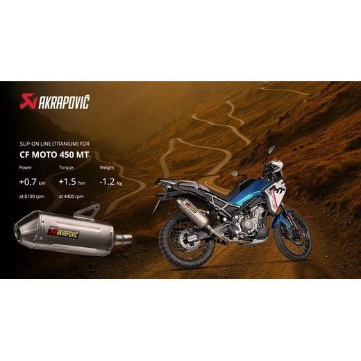 CF MOTO 450 MT AKRAPOVIČ VÝFUK S-CF4SO2-HFTT SLIP-ON LINE (TITANIUM)