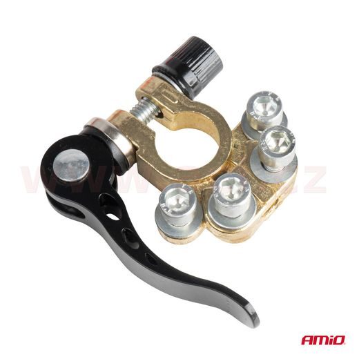 MOSAZNÉ BATERIOVÉ SVORKY S RYCHLOUPÍNACÍMI KONEKTORY 17.5 MM + A 15.9 MM - (PÁR 2 KS)