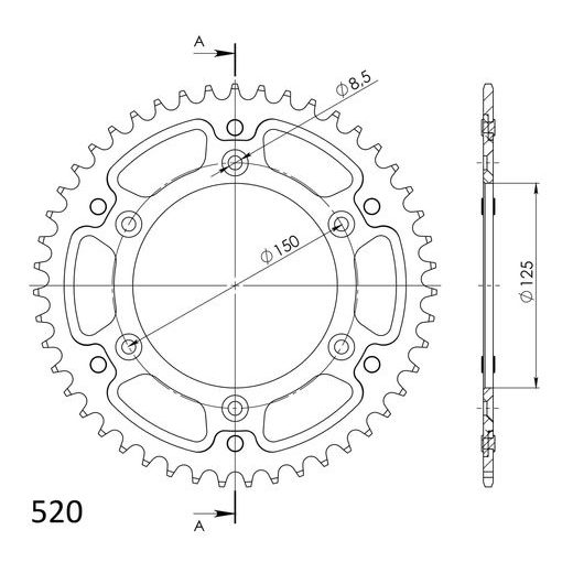 ROZETA SUPERSPROX STEALTH RST-990:47-GLD ZLATÁ 47T, 520