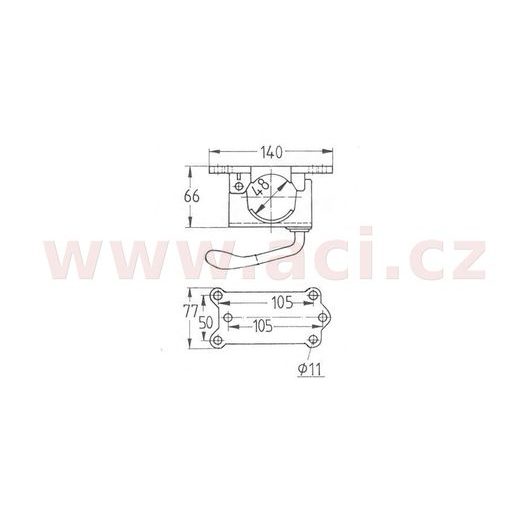 DRŽÁK OPĚRNÉHO KOLEČKA 48 MM KNOTT, LITINA ORIGINÁL