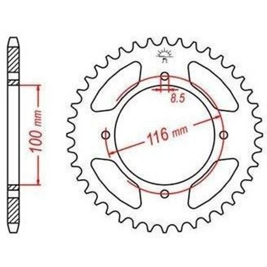 OCEĽOVÁ ROZETA PRE SEKUNDÁRNE REŤAZY TYPU 420, JT - ANGLICKO (54 ZUBOV)