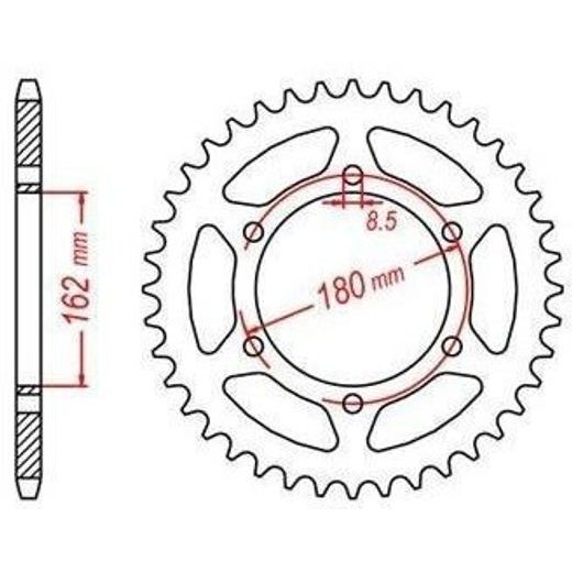 OCEĽOVÁ ROZETA PRE SEKUNDÁRNE REŤAZY TYPU 520, JT - ANGLICKO (52 ZUBOV)