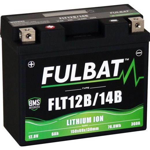 LÍTIOVÁ BATÉRIE& LIFEPO4& YT12B-BS, YT14B-BS FULBAT& 12V, 6AH, 360A, HMOTNOSŤ 0,82 KG, 150X69X130