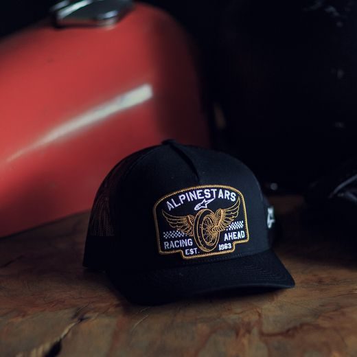 ŠILTOVKA HERITAGE PATCH TRUCKER, ALPINESTARS (ČERNÁ/ČERNÁ)