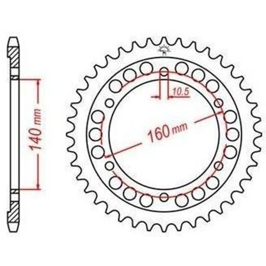 OCEĽOVÁ ROZETA PRE SEKUNDÁRNE REŤAZY TYPU 532, JT - ANGLICKO (45 ZUBOV)