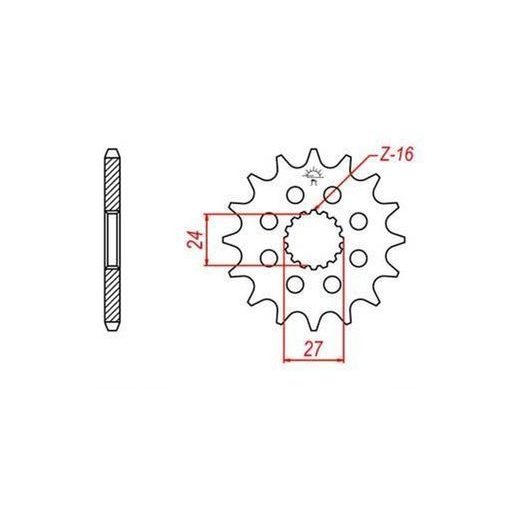 REŤAZOVÉ KOLIESKO PRE SEKUNDÁRNE REŤAZY TYPU 530, JT - ANGLICKO (16 ZUBOV)