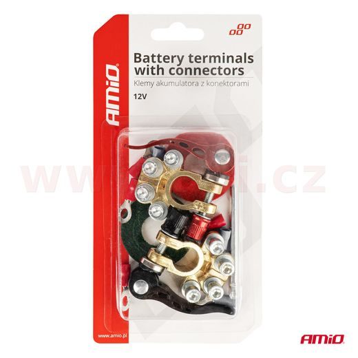 MOSAZNÉ BATERIOVÉ SVORKY S RYCHLOUPÍNACÍMI KONEKTORY 17.5 MM + A 15.9 MM - (PÁR 2 KS)