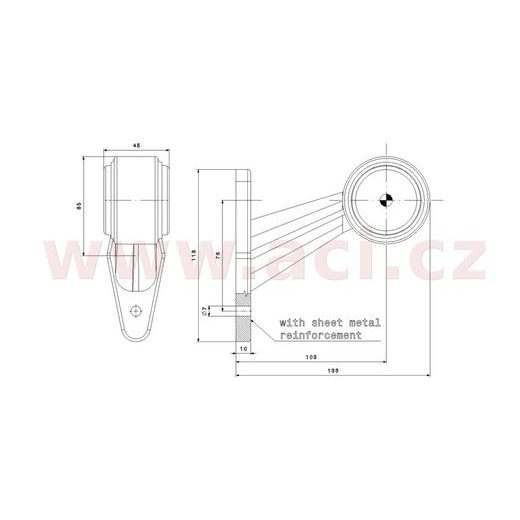 POZIČNÍ SVĚTLO LED (118X45 MM) KOMBINACE 2V1 S GUMOVÝM DRŽÁKEM, KABEL 0,5 M, L=P