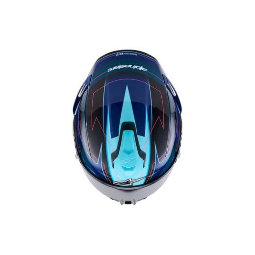 PRILBA S-R7 KINETIS, ALPINESTARS (ČERNÁ/MODRÁ/RŮŽOVÁ FLUO/BÍLÁ) 2026