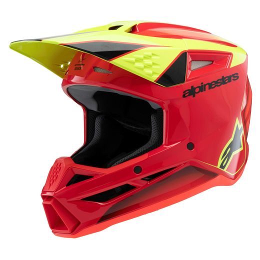 PRILBA S-M3 FRAY, ALPINESTARS, DETSKÁ (ČERVENÁ/ŽLUTÁ FLUO/ČERNÁ) 2026