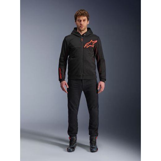 BUNDA CHROME AIR ŠPORT, ALPINESTARS (ČERNÁ/ČERVENÁ FLUO) 2026