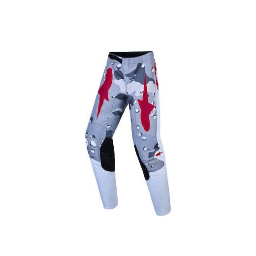 NOHAVICE FLUID LONE YOUTH, ALPINESTARS, DETSKÉ (ŠEDÁ CAMO/BÍLÁ/ČERVENÁ) 2027