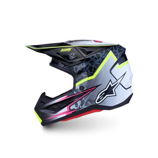 PRILBA S-M7 BLASTER, ALPINESTARS (ČERNÁ/ŠEDÁ/BÍLÁ/ŽLUTÁ FLUO) 2027
