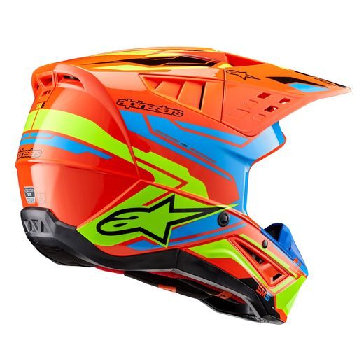 PRILBA S-M5 ACTION 2, ALPINESTARS (ORANŽOVÁ FLUO/SVĚTLE MODRÁ/ŽLUTÁ FLUO) 2026