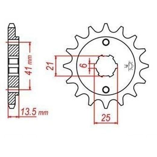 REŤAZOVÉ KOLIESKO PRE SEKUNDÁRNE REŤAZY TYPU 530, JT - ANGLICKO (16 ZUBOV)