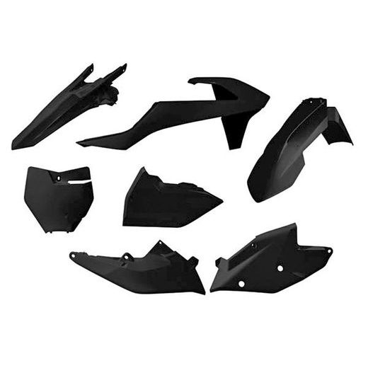 SADA PLASTOV KTM, RTECH (ČIERNA, 6 DIELOV, VR. ĽAVÉHO KRYTU VZDUCH FILTRA)