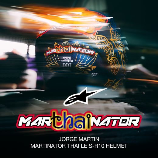 PRILBA SUPERTECH R10 MARTHAINATOR LIMITOVANÁ EDÍCIA JORGE MARTIN, ALPINESTARS (MODRÁ PERLEŤ/ZLATÁ/ČERVENÁ) 2026