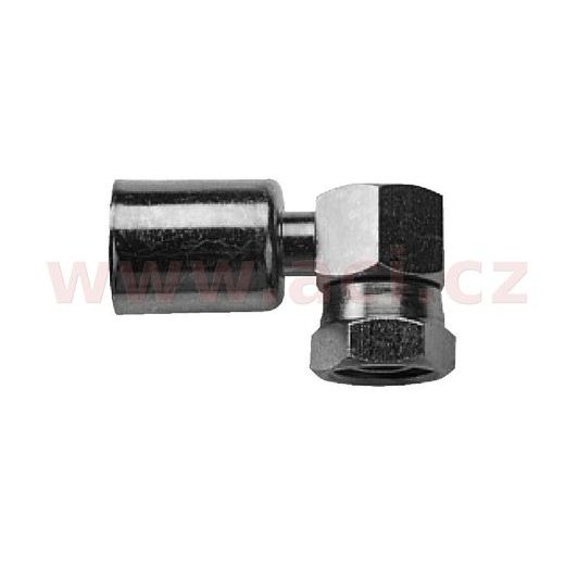 FITINKA OCEĽOVÁ NAMAČKÁVACIA S KRYTKOU O-KRÚŽKU SAMICA KRÁTKA 90° PRE HADICE G8 (10 MM) ZÁVIT UNF 3/4"