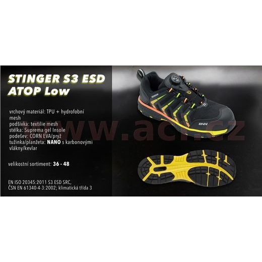 PRACOVNÍ OBUV BENNON STINGER S3 NÍZKÁ