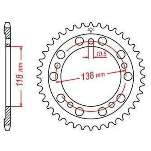 OCEĽOVÁ ROZETA PRE SEKUNDÁRNE REŤAZY TYPU 525, JT - ANGLICKO (39 ZUBOV)