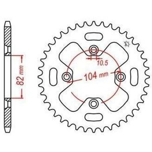 OCEĽOVÁ ROZETA PRE SEKUNDÁRNE REŤAZY TYPU 520, JT - ANGLICKO (40 ZUBOV)