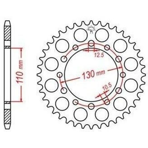 OCEĽOVÁ ROZETA PRE SEKUNDÁRNE REŤAZY TYPU 520, JT - ANGLICKO (42 ZUBOV)