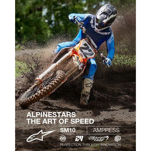PRILBA SUPERTECH S-M10 AMPRESS, ALPINESTARS (ČIERNA MATNÁ/BÍLÁ) 2026
