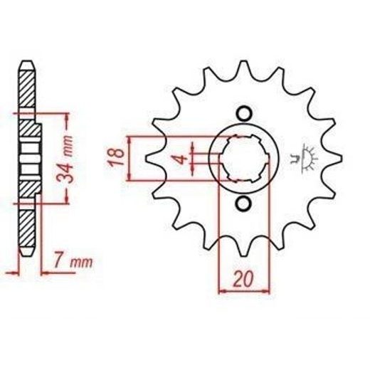 REŤAZOVÉ KOLIESKO PRE SEKUNDÁRNE REŤAZY TYPU 520, JT - ANGLICKO (12 ZUBOV)