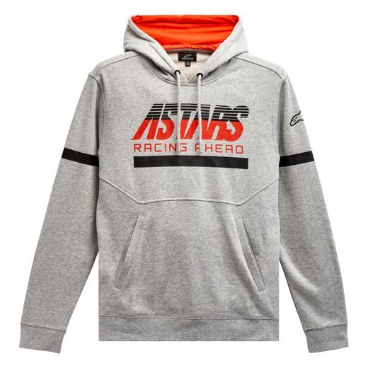 MIKINA CLUB HOODIE, ALPINESTARS (ŠEDÁ/ČERNÁ/ČERVENÁ)