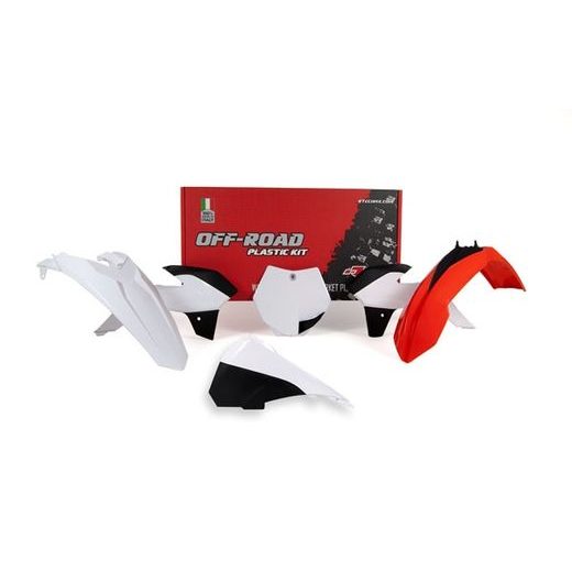 SADA PLASTOV KTM, RTECH (ORANŽOVO-BIELO-ČIERNA, 5 DIELOV)