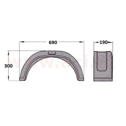 BLATNÍK PLAST PRO KOLA 13''/ ŠÍŘKA 190 MM AL-KO ČERNÝ L=P, ORIGINÁL