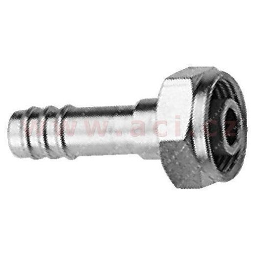 FITINKA HLINÍKOVÁ NAMAČKÁVACIA ROTALOCK SAMICA 180° PRE HADICE G10 (13 MM) ZÁVIT UNS 2B 1"