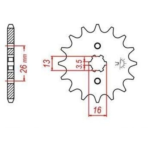 REŤAZOVÉ KOLIESKO PRE SEKUNDÁRNE REŤAZY TYPU 420, JT - ANGLICKO (13 ZUBOV)