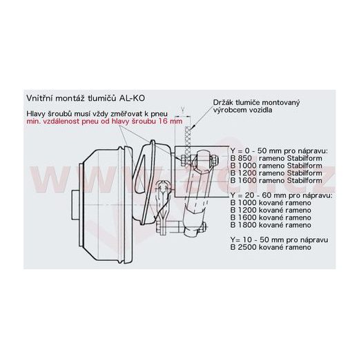 TLUMIČ K NÁPRAVĚ AL-KO OCTAGON ČERVENÝ (DO 1800 KG/1 NÁPRAVA) ORIGINÁL