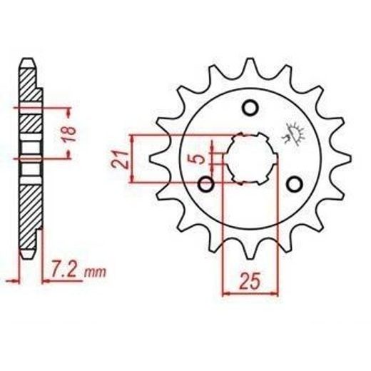 REŤAZOVÉ KOLIESKO PRE SEKUNDÁRNE REŤAZY TYPU 520, JT - ANGLICKO (14 ZUBOV)