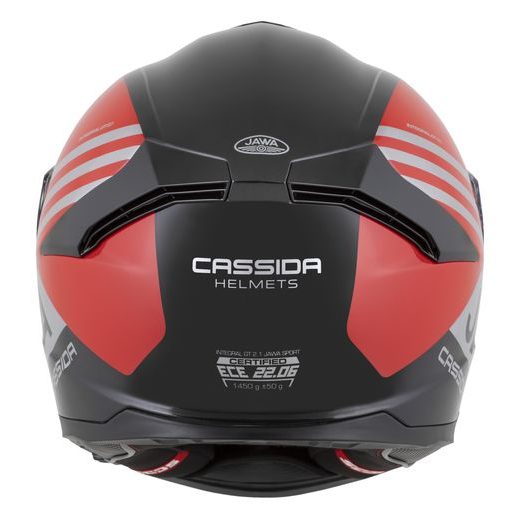 PRILBA INTEGRAL GT 2.1 JAWA ŠPORT, CASSIDA (ČERNÁ/ČERVENÁ PERLEŤ/STŘÍBRNÁ)