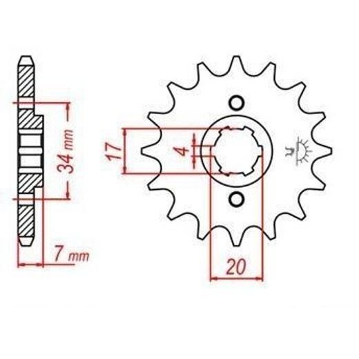 REŤAZOVÉ KOLIESKO PRE SEKUNDÁRNE REŤAZY TYPU 520, JT - ANGLICKO (13 ZUBOV)