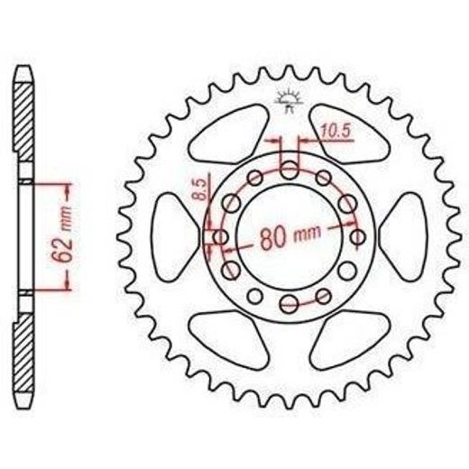 OCEĽOVÁ ROZETA PRE SEKUNDÁRNE REŤAZY TYPU 428, JT - ANGLICKO (45 ZUBOV)