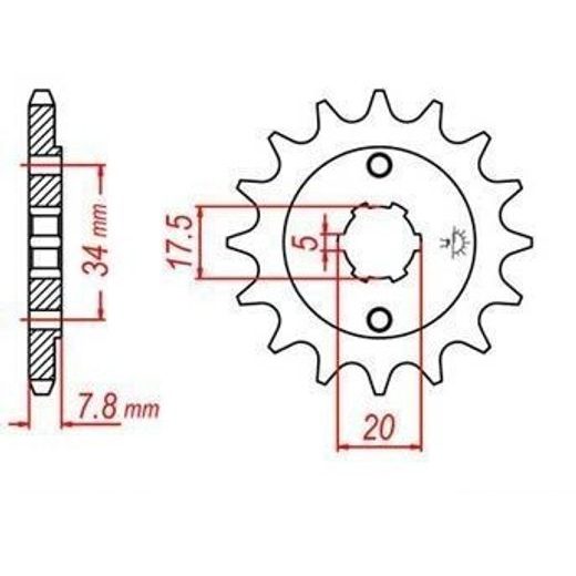 REŤAZOVÉ KOLIESKO PRE SEKUNDÁRNE REŤAZY TYPU 520, JT - ANGLICKO (15 ZUBOV)